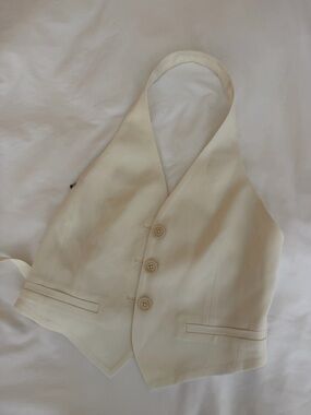 Babaton Cream Halter Vest with Button Front